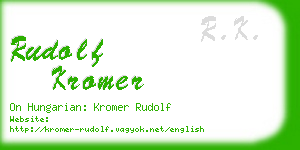 rudolf kromer business card